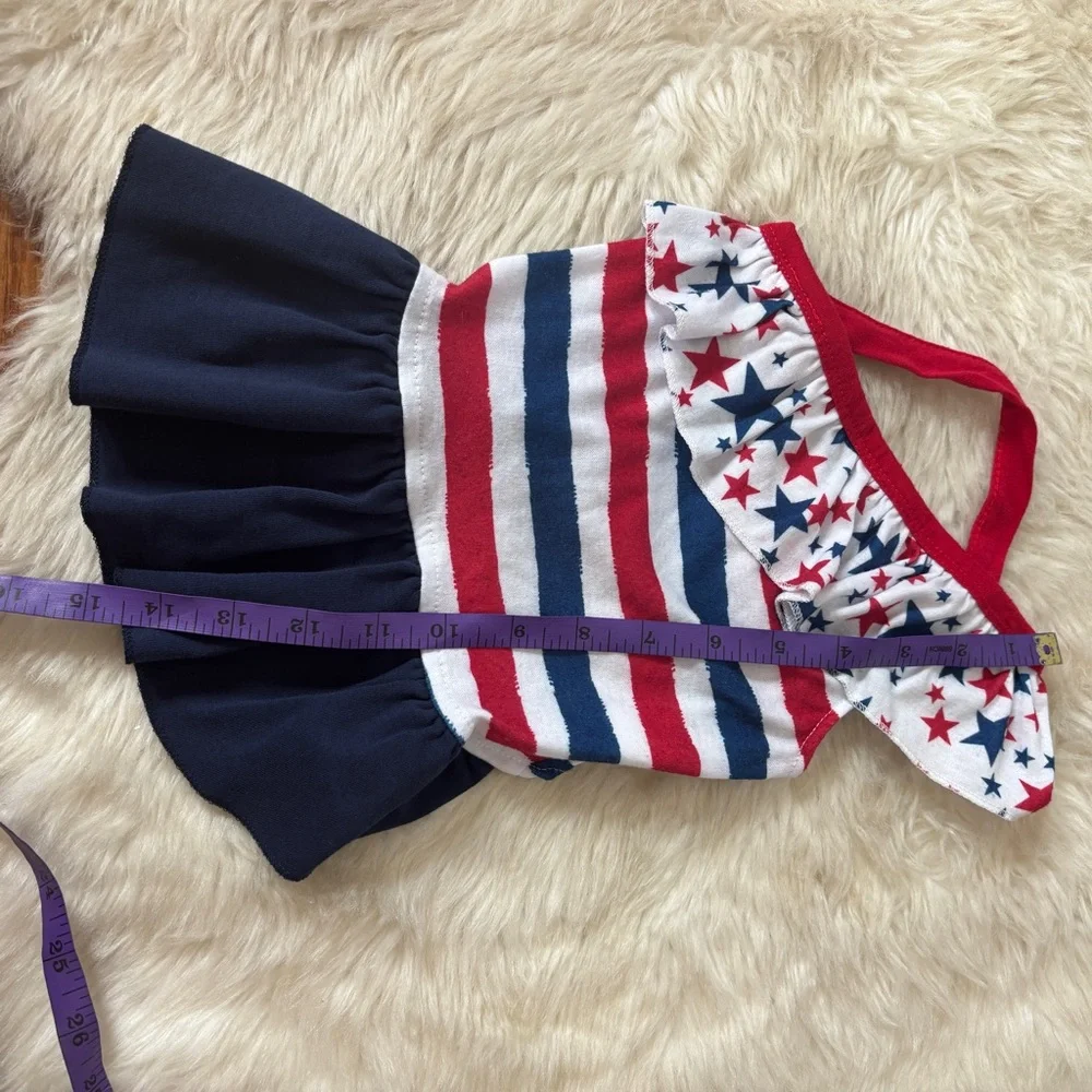 Patriotic One-Shoulder Ruffle Pet Dress